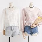 Eyelet V-neck Shirt