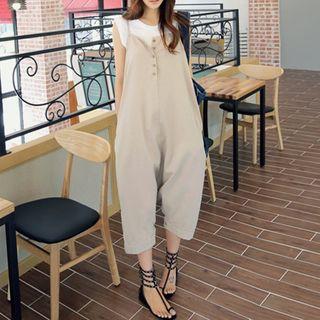 Button Wide Leg Jumpsuit / Tank Dress