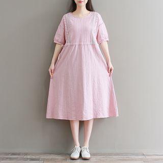 Panel Pink Short-sleeve Dress