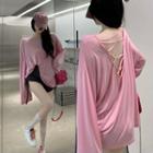 Long-sleeve Cross Neck T-shirt / Shorts