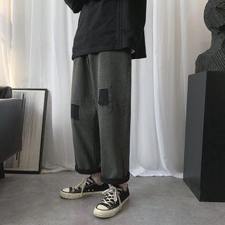 Wide-leg Patched Jeans