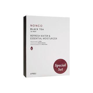 Apieu - Nonco Black Tea For Men Special Set: Water 130ml + Moisturizer 130ml + Water 30ml + Moisturizer 30ml