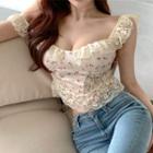 Lace Panel Floral Camisole Top
