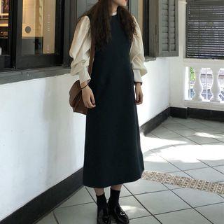 Puff Sleeve Shirt / Midi Jumper Dress