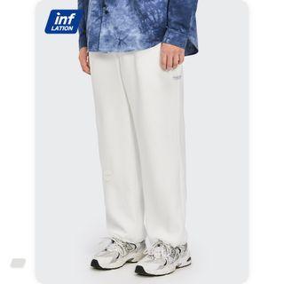 Fleece-lined Drawstring Loose-fit Sweatpants