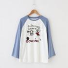 Printed Raglan 3/4 Sleeve T-shirt