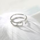 925 Sterling Silver Bamboo Layered Open Ring Silver - One Size
