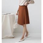 Button-side A-line Wrap Skirt