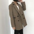 Double-breasted Houndstooth Coat
