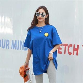 Smile-appliqu  Boxy T-shirt