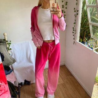 Gradient Zip Up Long Sleeve Hoodie / Drawstring Pants