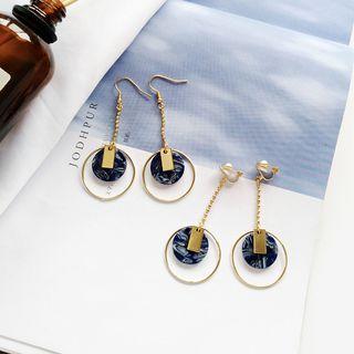 Acrylic Disc Earring / Clip-on Earring