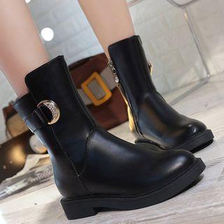 Zip-up Fleece-lined Short Boots