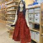 Corduroy Plain Pinafore Dress Pinafore Dress - One Size