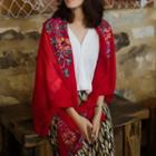 Floral Embroidered Scarf