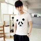 Panda Print Short-sleeve T-shirt