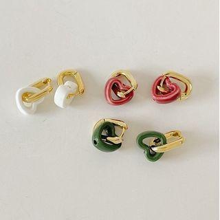 Interlocking Heart Alloy Dangle Earring