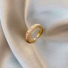 Beaded Open Ring My31204 - Gold - One Size