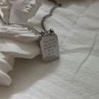 Lettering Tag Pendant Alloy Necklace Xl1199 - Silver - One Size
