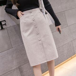 High Waist Straight-fit Skirt