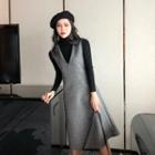 Sleeveless Woolen Midi A-line Dress