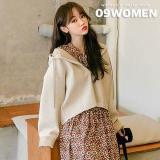 Boxy Cropped Zip-up Hoodie