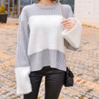 Faux-fur Ribbed Knit Top