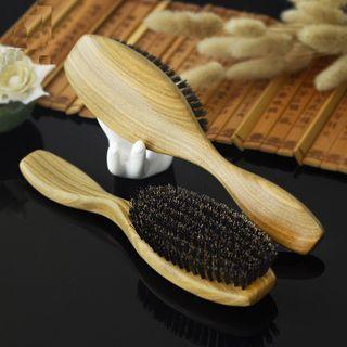 Wooden Hair Brush 1273 - Brush - Wood - Khaki - 21cm X 5cm