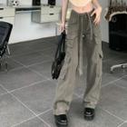 Low-rise Pocket-detail Wide-leg Cargo Pants