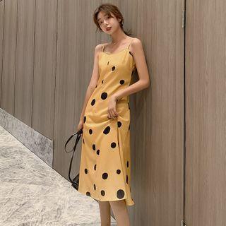 Dot Print Spaghetti-strap A-line Dress