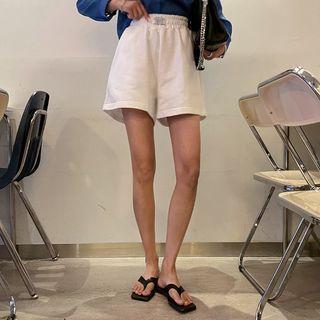 Tag-patched Wide-leg Shorts