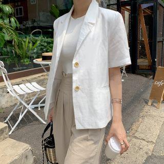 Short-sleeve Ramie Blazer