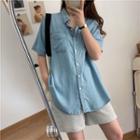 Short-sleeve Pocket Denim Shirt