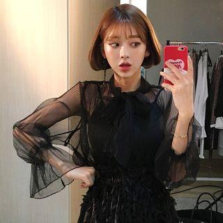 Pow Accent Mesh Blouse