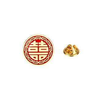 Fashion Simple Plated Gold Festive Geometric Round Brooch Golden - One Size