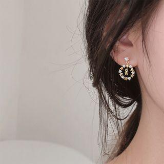925 Sterling Silver Rhinestone Star Dangle Earring As Shown In Figure - One Size