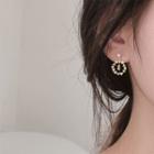 925 Sterling Silver Rhinestone Star Dangle Earring As Shown In Figure - One Size