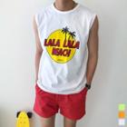 Lala Beach Printed Sleeveless Top