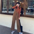 One-shoulder Wide Leg Jumper Pants Coffee - One Size