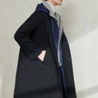 Mock Three-piece Buttoned Hooded Coat
