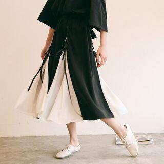 Midi Lace-up A-line Skirt As Shown In Figure - One Size