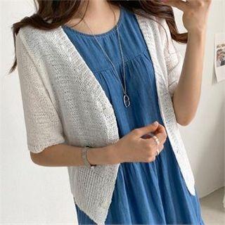 Elbow-sleeve Summer Knit Cardigan