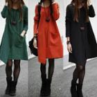 Long-sleeve Asymmetrical A-line Dress