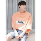Fire Printed Oversized T-shirt
