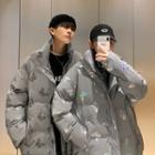 Couple Matching Butterfly Print Zip Padded Coat