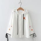 Maple Embroidered Button-up Hooded Jacket