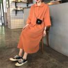 3/4-sleeve Midi Polo Shirt Dress