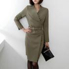Long-sleeve V-neck Coat Dress
