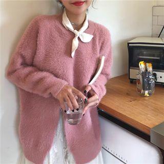 Crew-neck Slit Detail Sweater