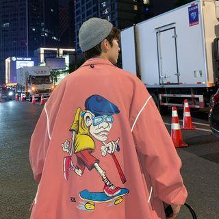 Printed Zip Cargo Jacket